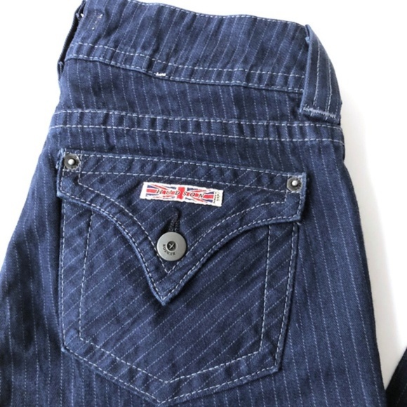 Hudson Flare Jeans Pinstripe Size 27 back flap - Picture 2 of 7